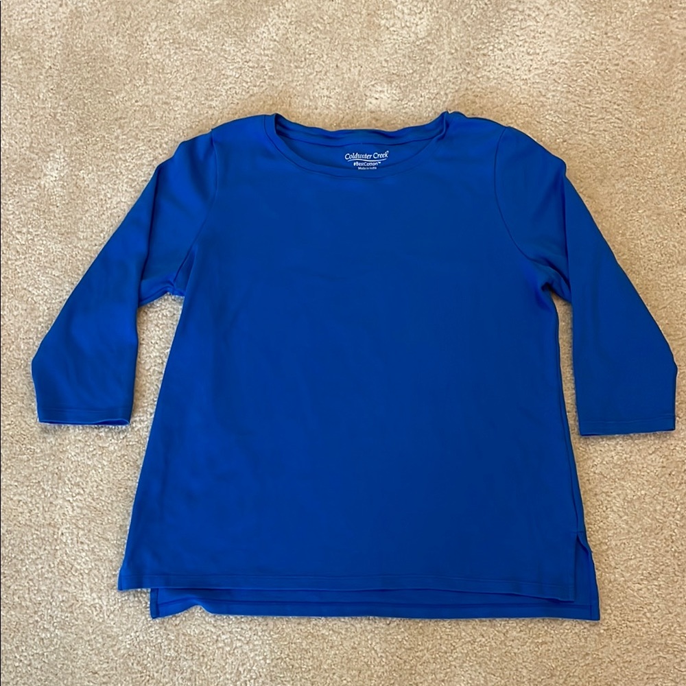 Coldwater Creek Cobalt blue boatneck tee
